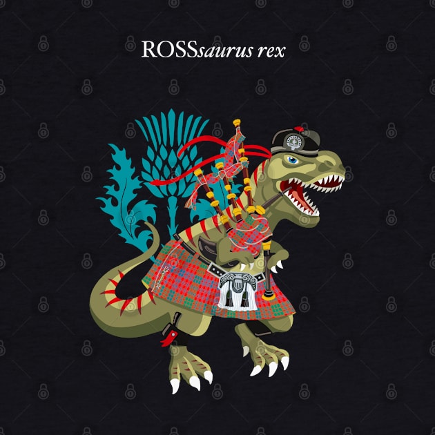 Clanosaurus Rex ROSSsaurus rex Ross Red Scotland Ireland Family Tartan by BullShirtCo